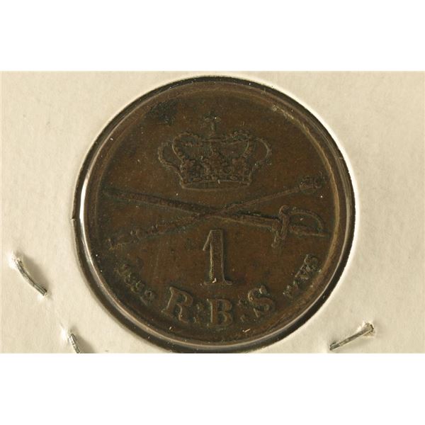 1852 DENMARK 1 SKILLING KM-754