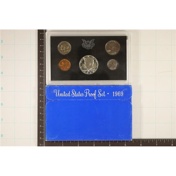 1969 US PROOF SET WITH BOX, 40% SILVER JFK HALF