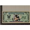 Image 1 : 1987 DISNEY 1 DOLLAR, CRISP UNC COLORIZED BILL