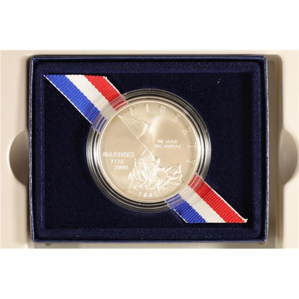 2005-P US UNC SILVER DOLLAR MARINE CORP