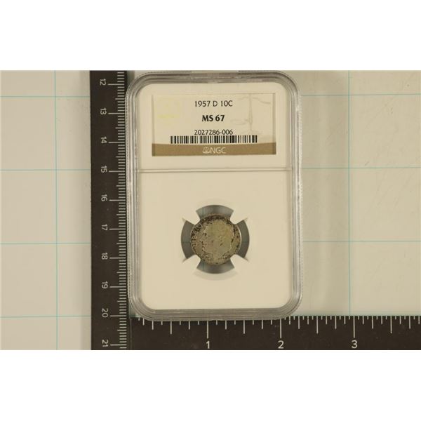 1957-D SILVER ROOSEVELT DIME NGC MS67