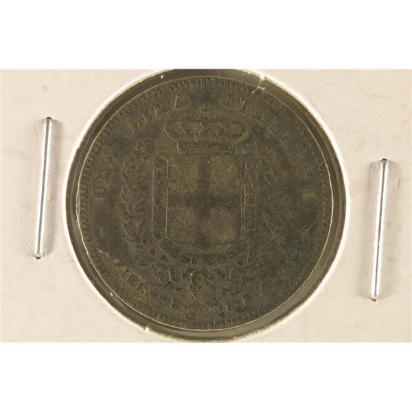 1860 ITALY SILVER 1 LIRA .1447 OZ. ASW