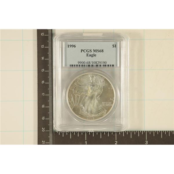 1996 AMERICAN SILVER EAGLE PCGS MS68