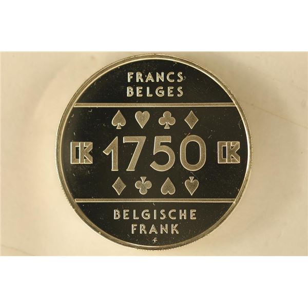 .47 TROY OZ. PF SILVER BELGIUM 1750 FRANCS CASINO
