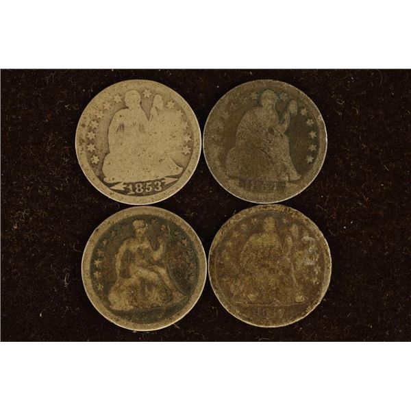 1853, 54, 56-O & 1857 SILVER SEATED LIBERTY DIMES