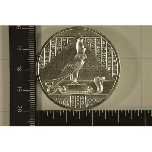 2 TROY OZ. .999 FINE SILVER "HORUS" ROUND.UNC HIGH