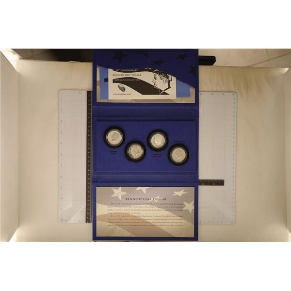 KENNEDY HALF DOLLAR 50TH ANNIVERSARY SILVER 4 COIN