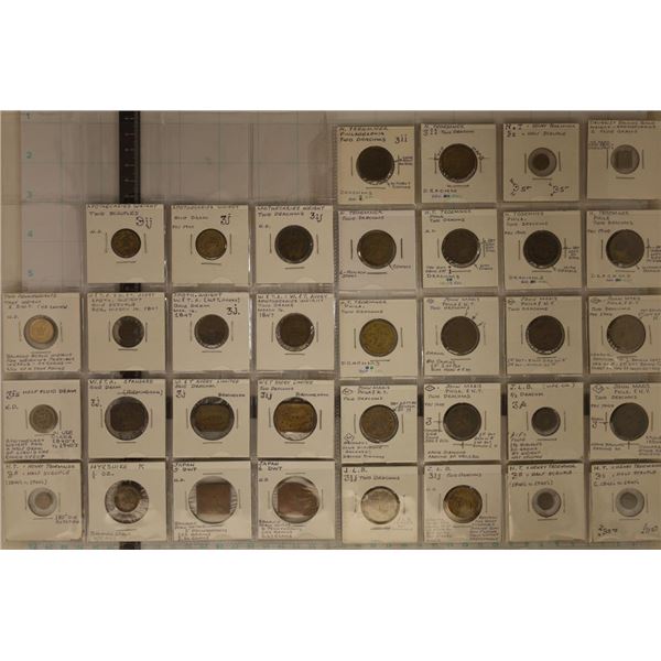 35 METAL APOTHECARY WEIGHTS: 2 DRACHMS, SCRUPLES,