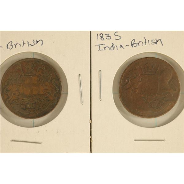 2-1835 INDIA BRITISH 1/4 ANNAS, 1 IS 180 DEGREE