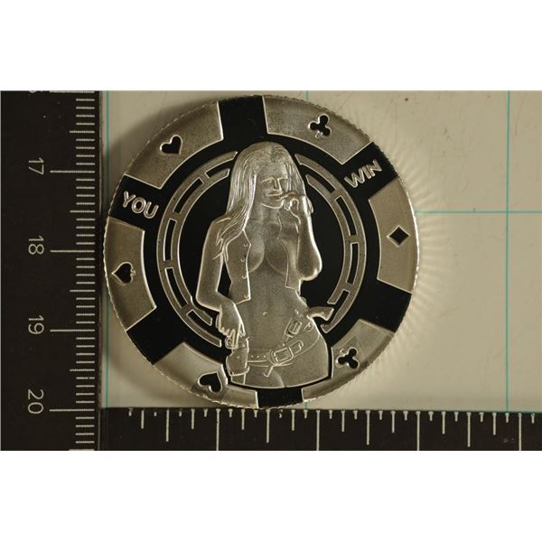 1 TROY OZ .999 FINE SILVER PF ADULT THEMED ROUND,