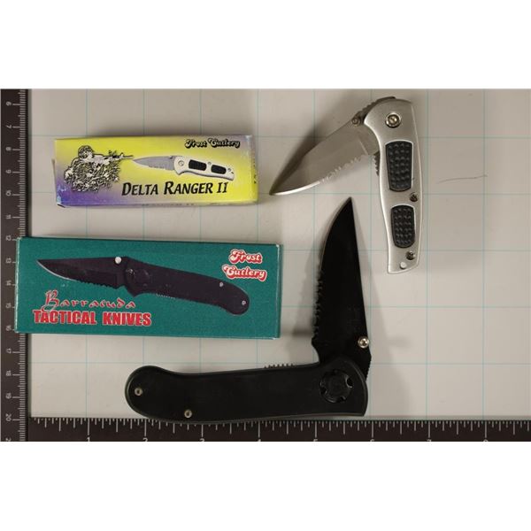 2 NEW FOLDING POCKET KNIVES 4" BARRACUDA