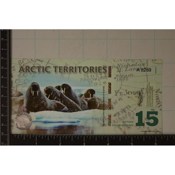 2011 ARCTIC TERRITORIES 15 POLAR DOLLAR, CRISP UNC
