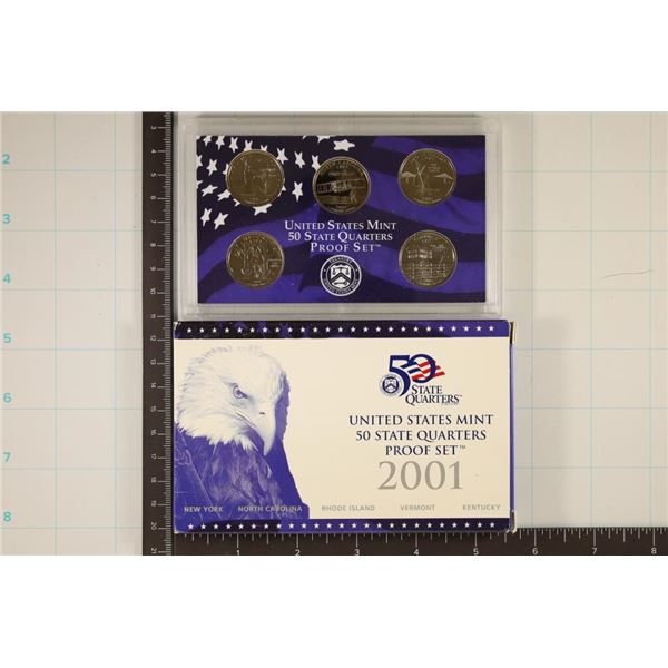 2001 US 50 STATE QUARTER PROOF SET (WITH BOX)