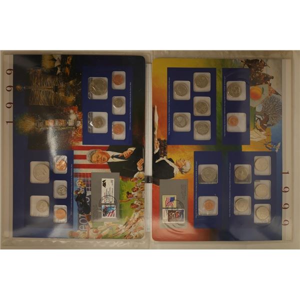1999 US MINT SET (UNC) P/D ON LARGE INFO CARDS