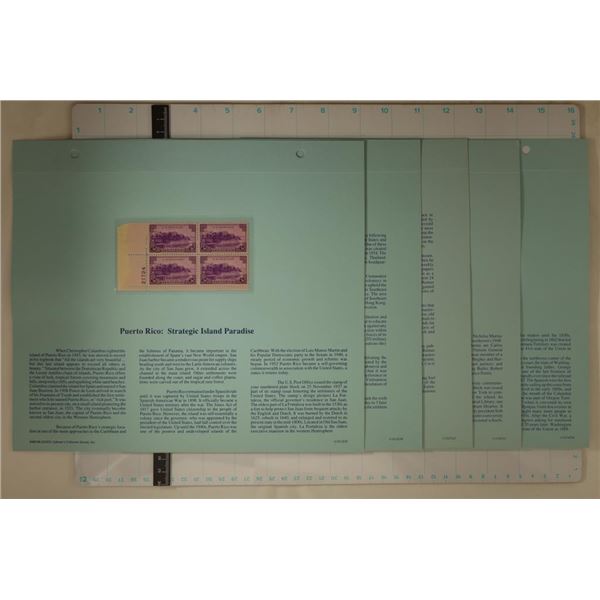 5 PAGES OF US POSTAGE BLOCKS ALL IN UNUSED