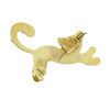 Image 3 : Vintage Italian 18k Gold Multi Color Enamel Blue Stripe Cat or Tiger Pin Brooch