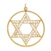 Image 2 : Vintage 14K Gold Large Open Star of David w/ Filigree Work Circle Charm Pendant