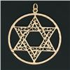 Image 3 : Vintage 14K Gold Large Open Star of David w/ Filigree Work Circle Charm Pendant