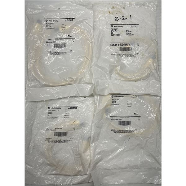 (4) Allen Bradley #889D-F4ACDM-1 QD Patchcords