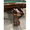 Image 3 : Pools table with pool cues and stand (leg broken but it is there and may need repairing)