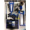 Image 1 : Group lot - Mastercraft multimeter, nut drivers, wrenches, hacksaw, prybar & magnetic organizers