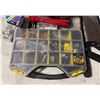 Image 2 : Group lot - DeWalt contractor bag w/ misc tools - Small plastic organizer w/ misc electrical connect