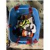 Image 4 : Bin lot - x2 bins containing extension cords, boat essentials kit, jackets, copper wiring , backpack