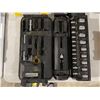Image 3 : Group lot - Plastic organizer w/ misc hardware & batteries - Socket set w/ broken hard case and miss