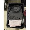 Image 2 : 2 bin lot - Misc clothes / toiletries / bedding