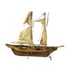 Image 3 : 2 Items - Wooden ship uplit lamp (Broken Mast) - Wooden model boat (Broken Mast)