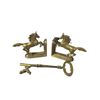 Image 1 : Brass Horse bookends & large brass skeleton key (12" long)