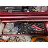 Image 4 : Mastercraft 4 drawer toolbox w/ misc tools including mallet, hammer, screwdrivers, pliers, etc.