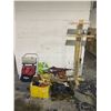 Image 1 : Group lot - Step stool / Earthquake kit / extension cords / trouble lights / drill / Stuffed animals