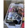 Image 2 : Group lot - Bin of misc DVD's - x4 wicker baskets - x9 Candelabras - Glass vase
