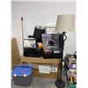 Image 1 : Group lot - Walkman / Old Phone / Poker set / Scanner / VHS player / Stereo amp / Lamp / Briefcase