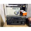 Image 2 : Group lot - Walkman / Old Phone / Poker set / Scanner / VHS player / Stereo amp / Lamp / Briefcase