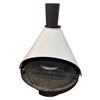 Image 2 : White mid century modern style fireplace w/ exhaust ducting & fake fire logs