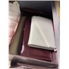 Image 3 : Vintage travel trunk (very old) + Misc bedding inside (Trunk dimensions : 40x20x16")