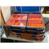 Image 4 : Group lot - x6 plastic hardware organizers / misc storage bins / x2 pairs of shoes / storage bags / 