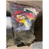 Image 2 : Under table lot - Bag of misc clothes / plastic storage bin