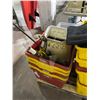 Image 3 : Pallet Lot - Misc plastic bins - x2 tall standing lamps - misc floor mats - misc folding chairs - sl