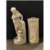 Image 1 : Group of 2 - includes girl sitting w/ water can sculpture & decorative planter (Peter Shoebridge Stu
