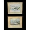 Image 1 : Group of 2 signed framed paintings - includes "The No-No houseboats" watercolour painting - value $