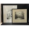 Image 1 : Group of 2 assorted signed framed paintings - approx 17 1/2" x 16 1/2"