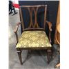 Image 3 : Group of 3 - includes 2 chippendale style armchairs & wooden storage round accent table (approx 21" 
