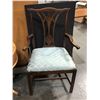 Image 4 : Group of 3 - includes 2 chippendale style armchairs & wooden storage round accent table (approx 21" 