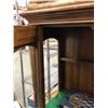 Image 3 : Vintage wooden bookshelf display cabinet w/ glass doors - approx 49" W x 16" L x 52" H