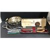 Image 1 : Group of assorted Silver & Haddon Hall serving items - includes Victorian plate E.P. Copper B.M. Mou