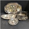 Image 1 : Group of assorted (Silver / Plated) serving dishes - includes E.P copper 852 silver serving tray / S