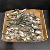Image 1 : Large group of assorted Silver plated spoons / forks & solid silver twin handled cup - includes Silv